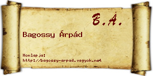 Bagossy Árpád névjegykártya