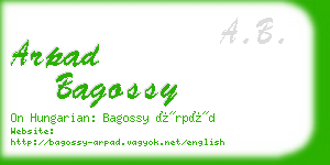 arpad bagossy business card